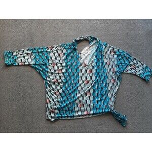 Studio JPR Floral Blue Knotted front Womens S Small